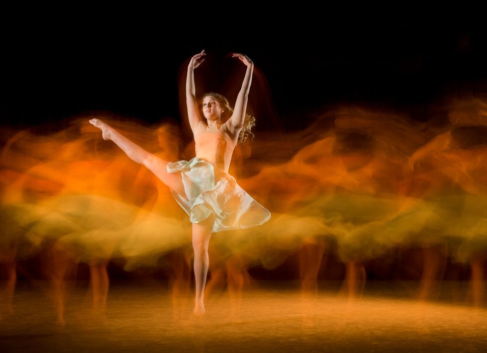 dancer in mid-stride